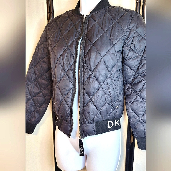 DKNY Girls' Puffer Jacket - Full Zip Up Winter Coat Quilted Coat Warm - Picture 3 of 16